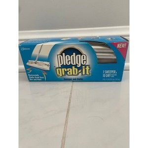 Pledge Grab It Sweeper Dust Mop and 10 Dry Disposable Cloths New In Box N.O.S.